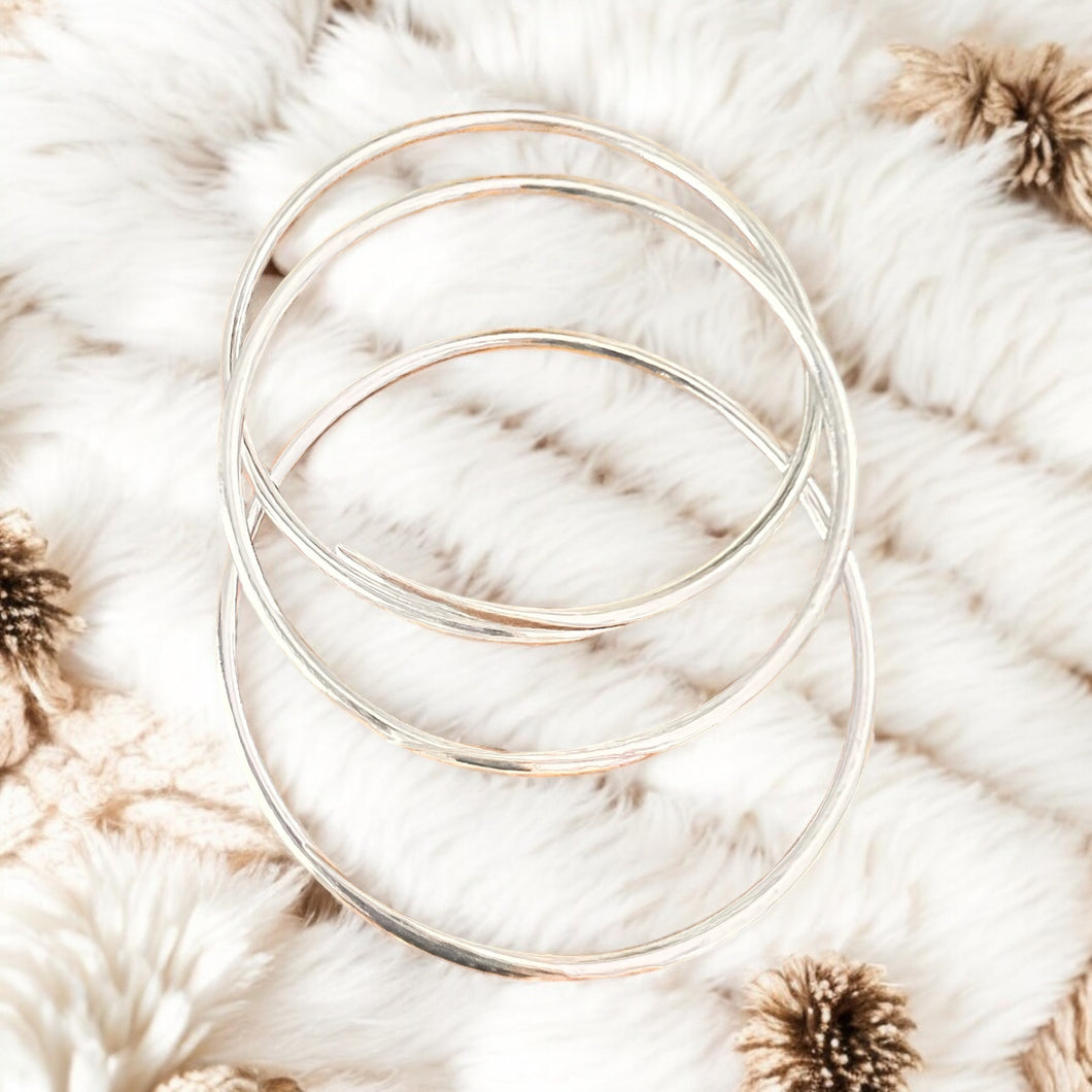 Bohème Silver Bangle (L)